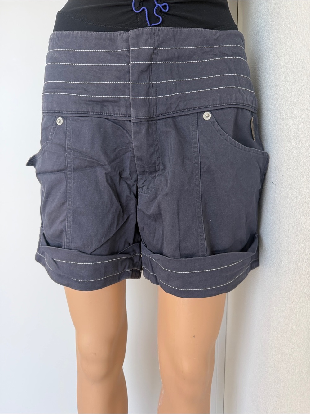 Triple Five Soul Charcoal Roll-Cuff Bermuda Shorts
